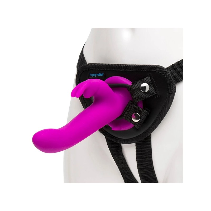 Strap-on z penisem - Happy Rabbit Vibrating Strap-On Harness Set Purple